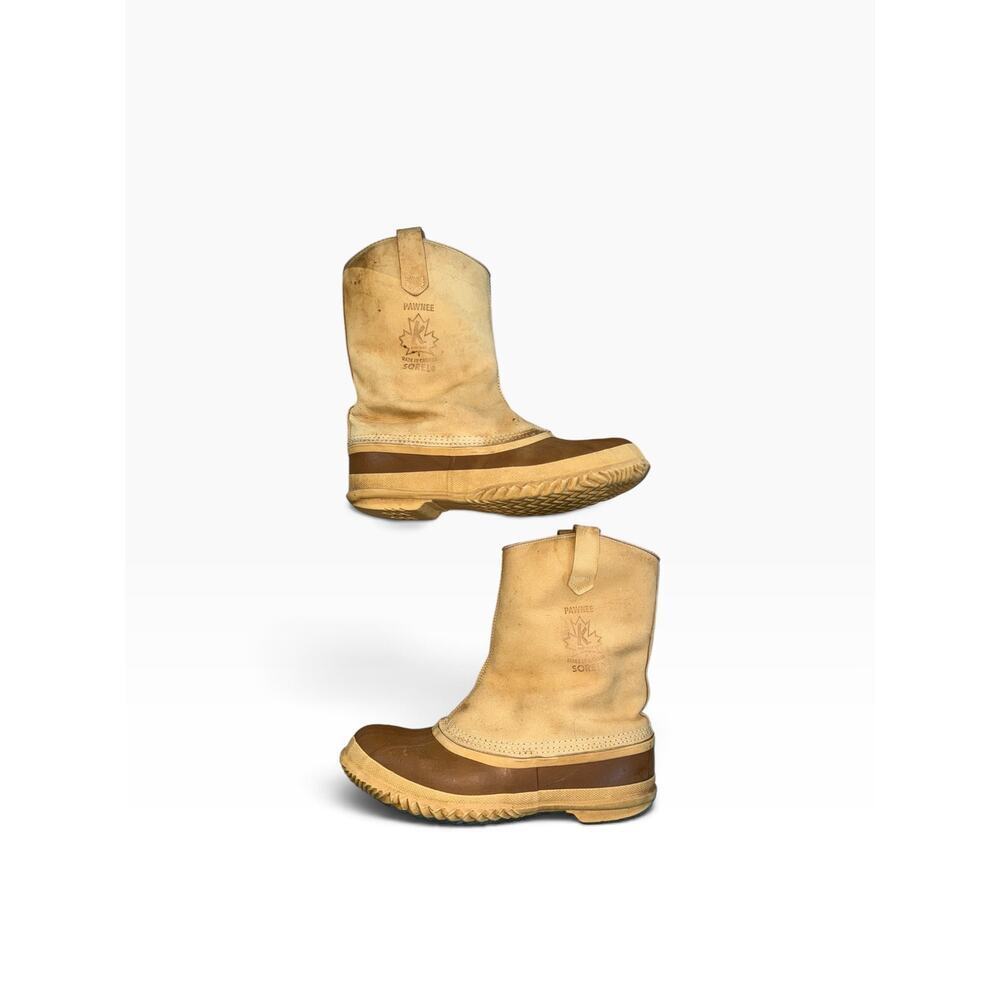 Vintage Sorel Pawnee Boots Men Size 12 Made in Canada Leather Rubber Duck Boots - Picture 10 of 16